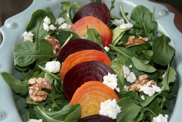 a bowl of Beet and Goat Cheese Salad