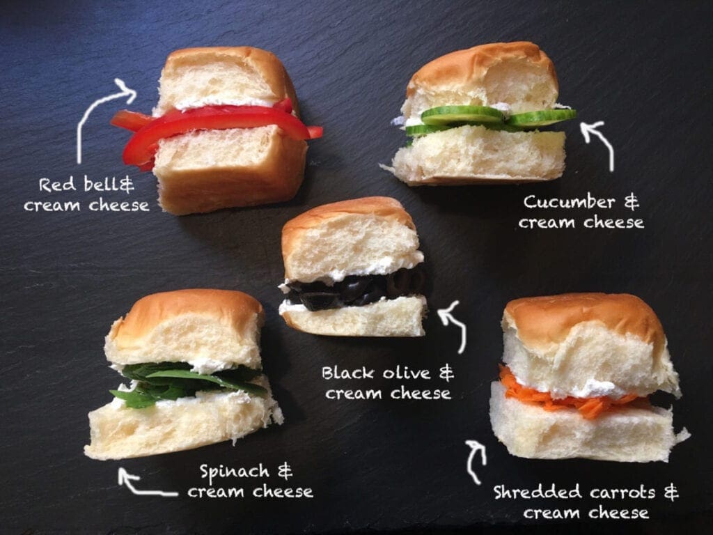 sandwiches with different vegetables