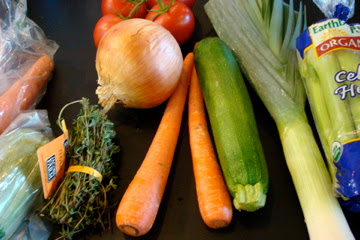 A bunch of vegetables on a table.