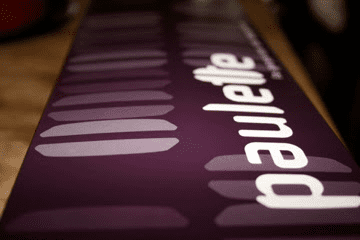 A purple box on a table.