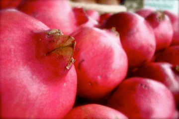 A close up of pomegranates.