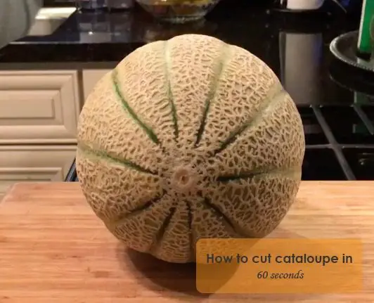 How to cut a cantaloupe in a kitchen.