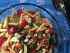 a bowl of Pasta salad