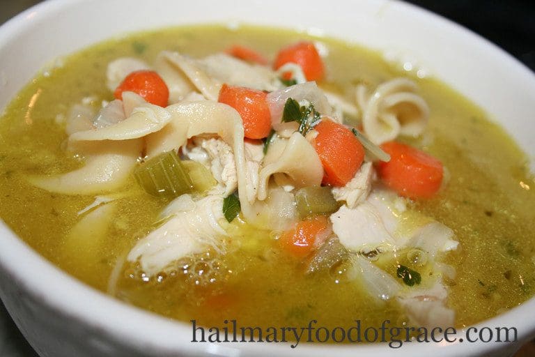 a bowl of Chicken noodle soup