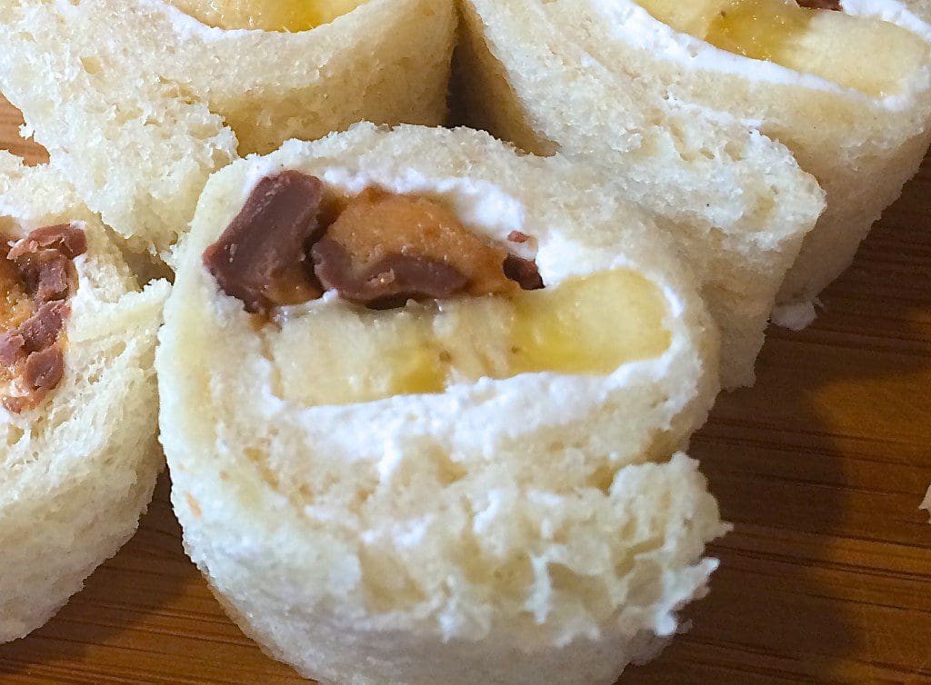 Peanut butter banana roll ups.