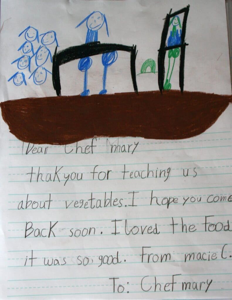 A handwritten letter from a child to a teacher.