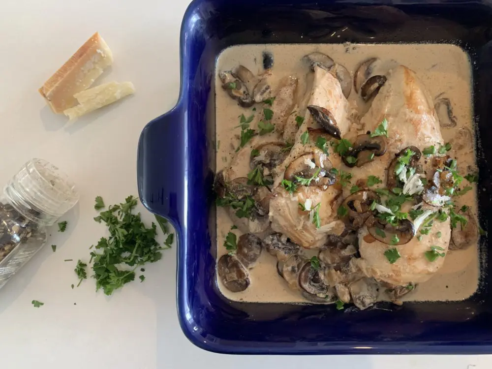Chicken And Mushrooms With Cream Sauce