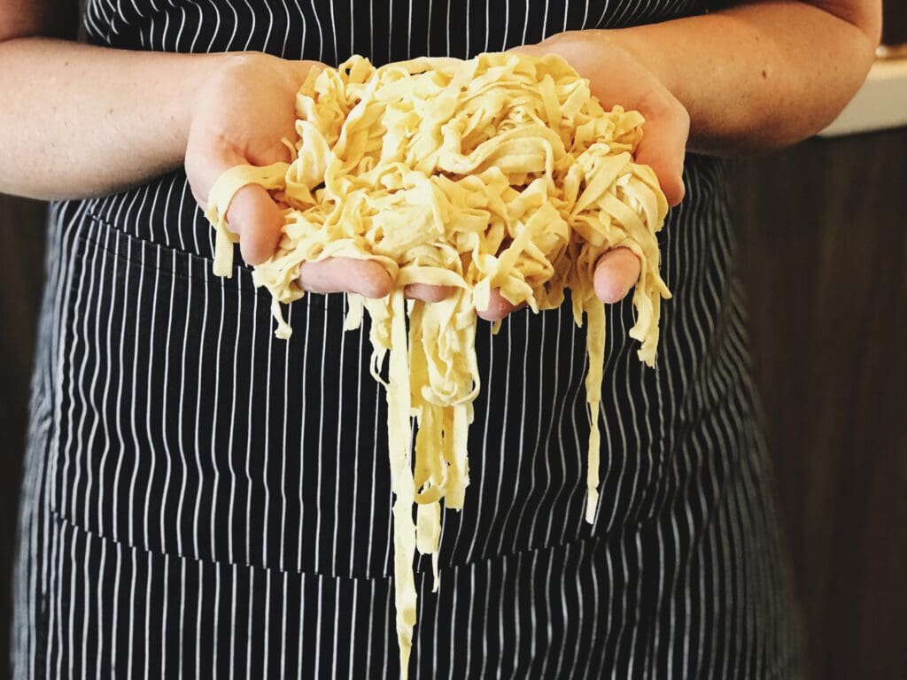 Homemade pasta class from a person
