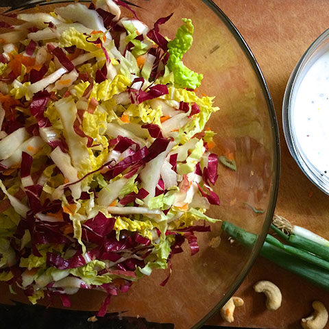 Napa Cabbage Cashew Coleslaw