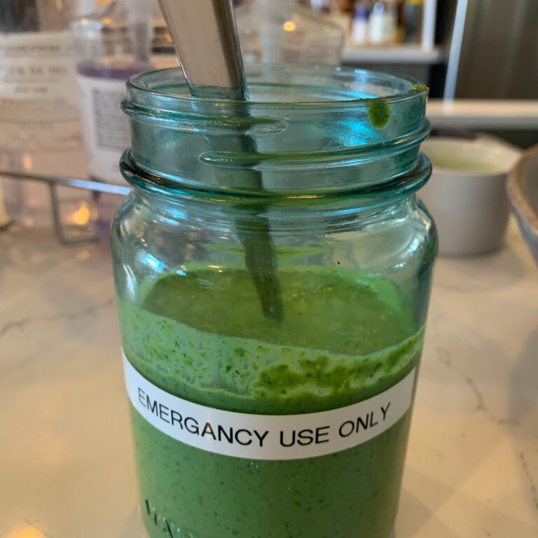 a jar of Green Goddess Salad Dressing