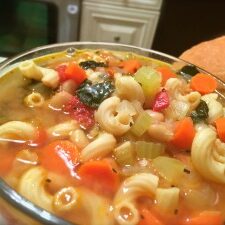 a bowl of Minestrone soup
