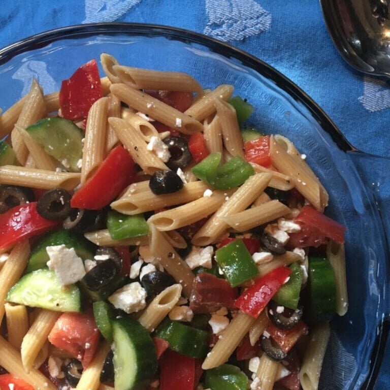 a bowl of Pasta salad
