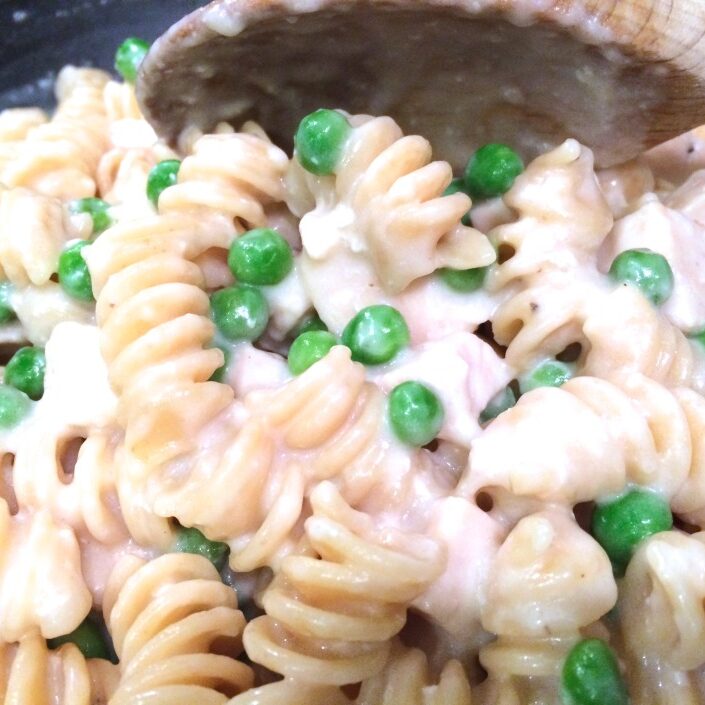 Creamy chicken and rotini pasta