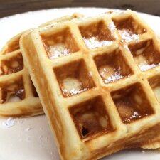two waffles on a plate