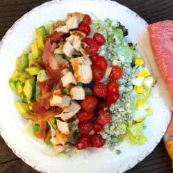 a plate of Cobb salad