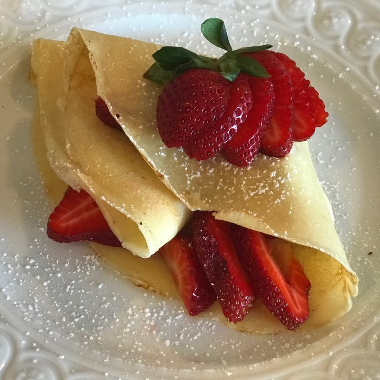 a crepe with strawberries