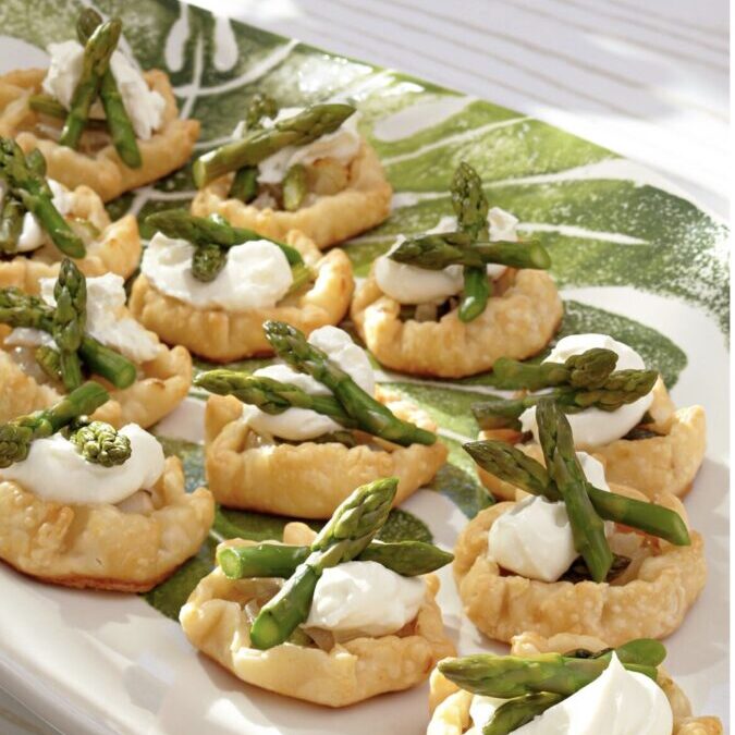Asparagus and Goat Cheese Mousse Mini Galettes