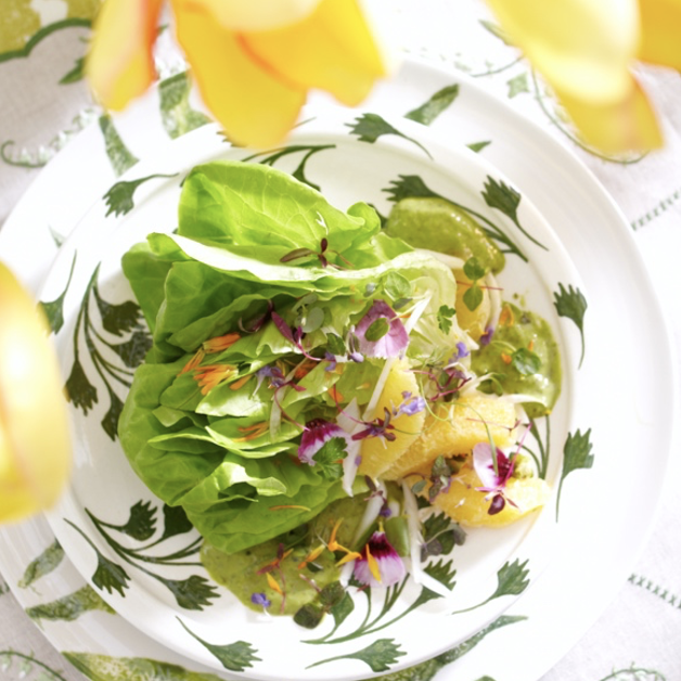 Butterhead and Fennel Salad; Avocado Green Goddess Dressing