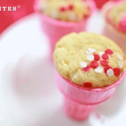 Easy Valentine cupcakes with sprinkles on a white plate - perfect for preschoolers!